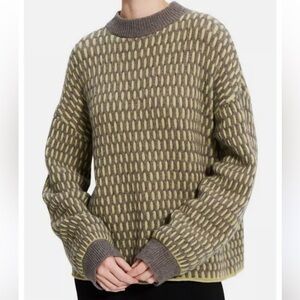 THEORY Plaited Two-Tone Cashmere Sweater XS